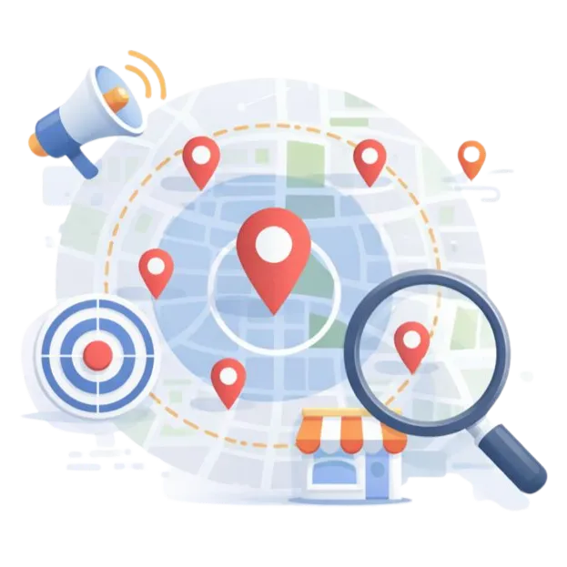 Icône recherche de proximité géographique